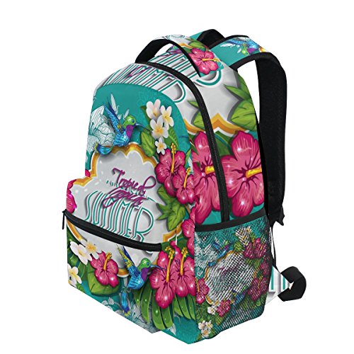 COOSUN Tropical Summer colibris Sac Casual Sac à dos école Voyage Daypack Multicolore