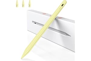 BAZO Lápiz para iPad Apple - 2018-2025 Pencil de 2ª generación de Carga rápida Palm Rejection Sensibilidad Stylus para iPad Pro 13''/12,9''/11''/iPad 6-11(A16).Gen/Mini 5/6.Gen/Air 3/4/M3-Amarillo