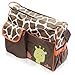 Produktbild Wickeltasche Tragegurt und Wickelunterlage - Braun"Giraffe" Design - Geräumige Windeltasche zur Kinderwagenbefestigung