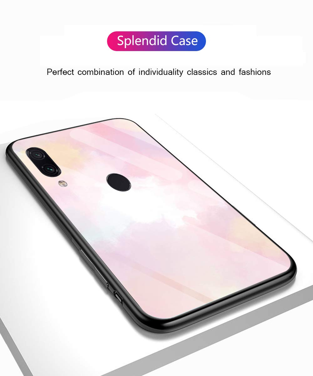 Oihxse Colorido Gradual Cristal Estilo Case Compatible con Redmi 5 Funda Vidrio Templado Trasera Carcasa Borde de Silicona Suave Protectora Ultra Fino Anti-arañazos - Imagen 8