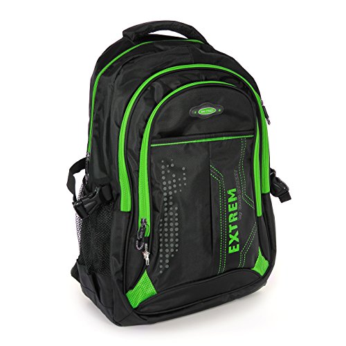 Laptoprucksack schwarz, grün Synthetik Rucksack Tabletfach Bag Street OTJ605G