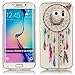 Produktbild JINCHANGWU Samsung Galaxy S6 Edge Kratzfeste Scratch-Resistant Silikon Hülle TPU Case Schutzhülle Silikon Crystal Clear Case Durchsichtig,Malerei Muster Transparent Weichem Silikon Schutzhülle Handy Tasche Schutzhülle Hülle Case Cover Fall-Abdeckung Etui Exotische ethnische Merkmale indischer Stil Feder Campanula Muster Traumfänger
