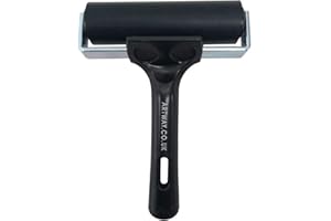 Artway - Rullo da inchiostro - Gomma rigida - Per stampare a calco su tela - Manico nero - 10 cm