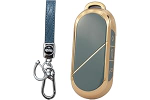 MEDZUK 4 Colours: Compatible with Mini Countryman U25 SE Electric 2024-2025 2026 Car Key Case with Key Ring Accessories (Grey/Blue)