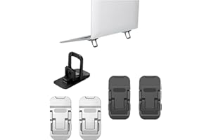 BPTRKOM 4 pezzo Alzatina Portatile Per Tastiera- Per Mini Laptop, Invisibile,per scrivania, piedini pieghevoli per laptop con silicone antiscivolo(nero + argento)