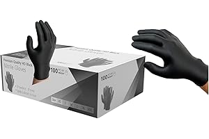 firmsafeT Heavy Duty Strong Disposable Black Nitrile Examination Gloves, Premium Quality| Medical| Mechanical| Industrial| Hair & Beauty| Food| Janitorial| Powder Free| Latex Free (100, Extra Large)
