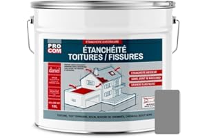 PRO COM Peinture, résine d'étanchéité toiture, réparation tuiles, fissures, anti-fuites, décore, protège, plusieurs coloris PROCOM 10 litres