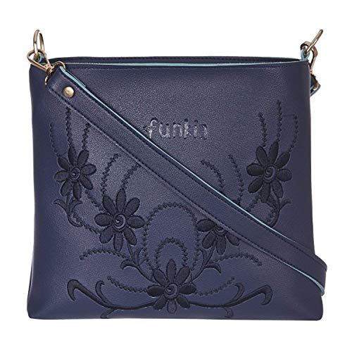 Funkia™ sling bags for womens | sling bag blue for girls stylish trendy with double partition/back zip and inner zip