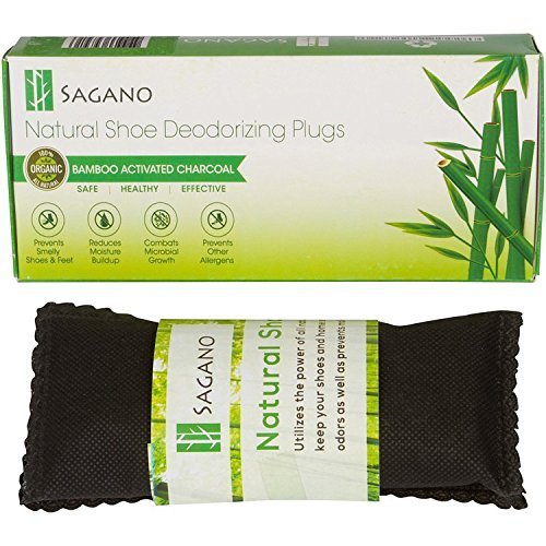 Price comparison product image Best Activated Charcoal Shoe Deodoriser By Sagano - 2x 77g - All Natural Activated Charcoal Odour Absorbers - Stop Stinky Feet and Smelly Socks - Prevents Mold and Bacteria - Smoke Smell Remover