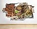 Price comparison product image H231 T Rex Dinosaur Boys Smashed Wall Decal Poster 3D Art Stickers Vinyl Room(Large (90x52cm))