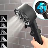 Jouis SHOWER HEAD Turbo Fan 5 Function Shower Head Hand Shower Handshower, Black 1.Grade Quality