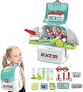 Shree Shyams 2 in 1 Doctor Tool Kit for Kids Play Set Suitcase School Bag Toys with Backpack Medical Design Pretend Play Hospital Game Toys