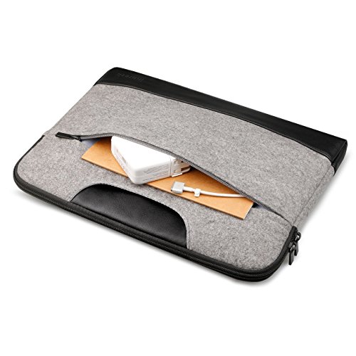 Inateck Schutzhülle für Laptops 15-15,4 Zoll Macbook Pro Retina Sleeve Hülle Kunstleder Laptop Tasche, Grau - 4