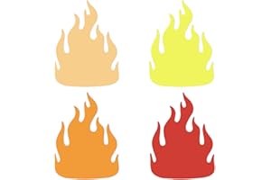 MIXTEACH 200 Pcs Colorful Paper Fire Flame Shape Cutouts