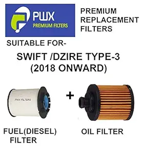 PWX Oil Filter + Diesel Filter For Maruti Swift/Swift Dzire Diesel (2018 onward)