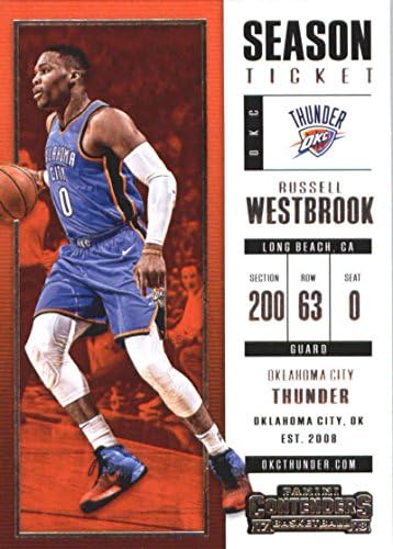 2017-18 Panini Contenders Season Ticket #51 Russell Westbrook Oklahoma City Thunder Basketball Card