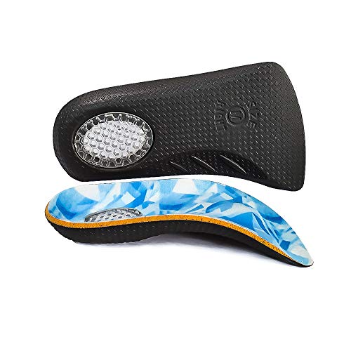 3/4 Length Orthotic Insole,Arch Supports Shoe Inserts, for Sever's Disease, Plantar Fasciitis, Heel Pain, Knee Pain & Restoring Child's Natural Walking Pattern, Men Women Shoe Insole, Blue, 5/6.5UK