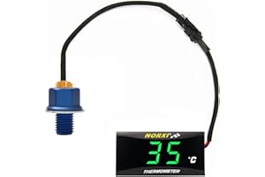NORXI Motorrad-Öl-Thermometer, digitales Öl-Thermometer, elektronisches Ölthermometer mit Temperatursensor-Adaptern (Grün, M14 x 1,5)