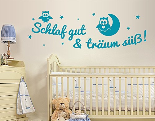 Wandtattoo Schlaf gut… B x H: 120cm x 40cm Farbe: königsblau von Klebefieber® - 2
