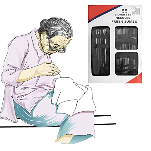 Gosear 55 Stk Edelstahl Stahl Nähen Hand Nadeln Kit Haus DIY Handwerk Haushalt Nähen Zubehör - 2