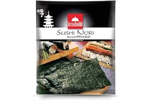 Arnaboldi Alga Nori per Sushi Giapponese, 16 Fogli di Alghe Nori Essiccate [2 Confezioni da 8 Fogli]
