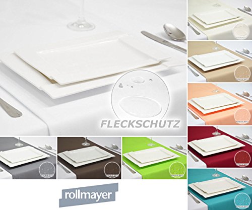 EDLE TISCHLÄUFER MIT FLECKSCHUTZ TISCHDECKE TISCHTUCH TISCHWÄSCHE PFLEGELEICHT (Weiß #111, 40x300cm)