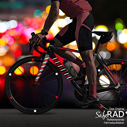 Motoking Reflektierende Fahrradaufkleber „SafeRAD“ für Sicherheit im Straßenverkehr – BLAU - 3