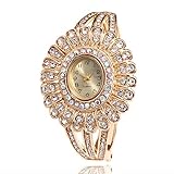 Watch Frauen-Handgelenk-Quarz-Uhr-Armband-Edelstahl-Band-Diamant-Mode