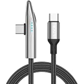 LivX Metro 240W 90&deg; A&ccedil;ılı 1.8 Metre Type-C to Type-C Hızlı Şarj Oyuncu Kablosu Otomatik Kapanma ve LED G&ouml;stergeli Siyah CTR-0