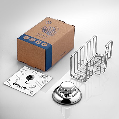 MaxHold Saugschraube Schwammhalter,Befestigen ohne bohren – Edelstahl rostet nicht – Küchen & Badezimmer Aufbewahrung - 2