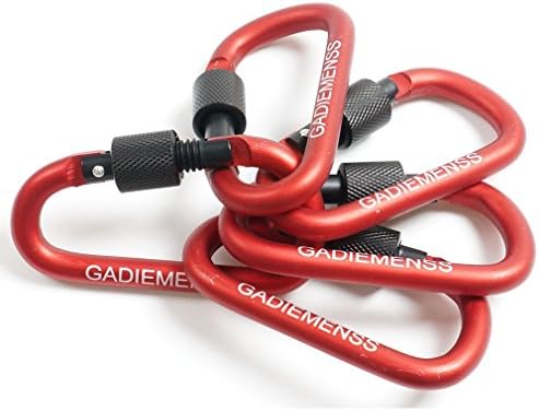 Outdoor Camping High Quality Mountaineering Buckle With Lock Multi-function Tool Aluminium Alloy Carabiner(Black Red)