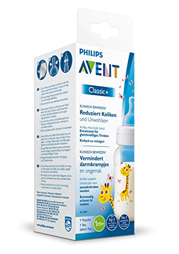 Philips Avent Anti-Kolik Klassik+ Flasche SCF574/12, 1er-Pack, Giraffe, 260 ml - 3