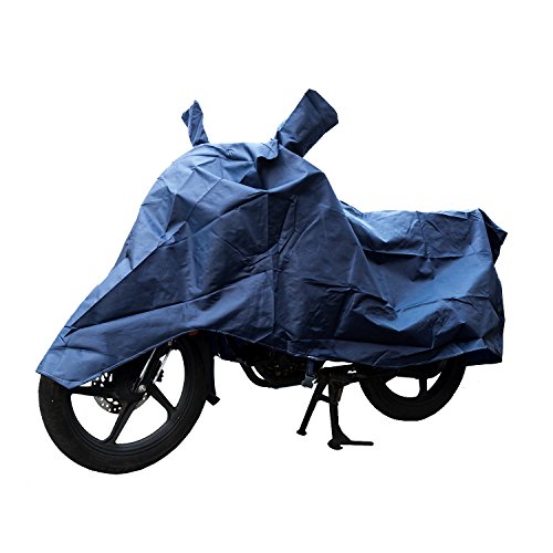 Autofy Plain Universal Body Cover with Mirror Pockets for Bike (Blue)