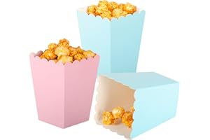 CC wonderland zone 24 Stück Popcorn Tüten Rosa und Blau,Popcorn Boxen Klein,Mini Popcorn Behälter,Popcorn Kästen aus Papier für Partys