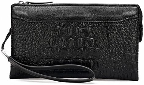 D wallet Men'S Fashion Handbag Business Leisure Zipper Wallet Long Hand Bag Men'S Hand Bag,Black