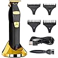 WMARK Digital Display Pro Li Outliner Cordless T Blade Trimmer Professional 0.1 Gaped Outlining For Barbers 0.1Mm Balding Shape up 5 Speed setting 5000-7000 Rpm Powerful Rotary Motor 180 Mn, Model 20
