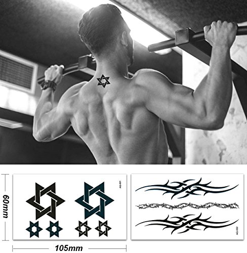 Chileeany Lot de 15 Tatouages Temporaire Tattoos Étanche 105x60 mm,Tatouage temporaire pour homme femme adulte,motifs variés