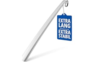 HONH Schuhlöffel extra lang 72 cm Metall – 2 mm stabiler Schuhlöffel lang aus Edelstahl, langer Schuhanzieher für Herren Damen Senioren, ergonomische Schuh Anziehhilfe mit Aufhängeloch