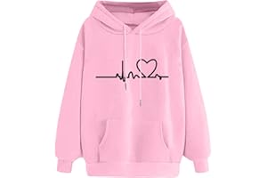 Nuoke Pull Casual à Manches Longues à Capuchon imprimé pour Femmes Pulls Capuchon et Sweatshirts pour Femmes