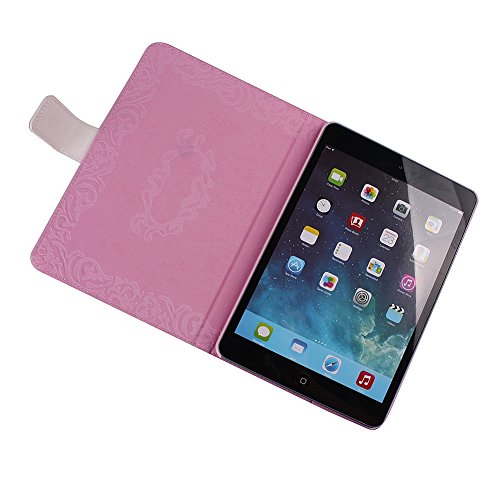 iPad mini Schutzhülle – Felfy Ultra Slim Flip Leather Case für / Apple iPad mini mini 2 mini 3 Tablet / Leder Hülle Etui Cover Handytasche / Bling Luxus Glitzer Glanz Steine Rhinetone Einfach Edel Fairy Fee Mädchen Girl Elf Blume Stil / 1x Rosa Flower Anti Dust Plug / 1x Pink Stylus - 5
