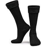 Highland Scottish Wool Blend Kilt Hose for Men Ribbed Socks for UK Shoe Sizes