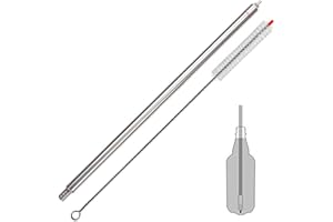 Magiin Beer Bottle Filler with Nylon Cleaning Brush, Llenadora de Botellas de 304 Acero Inoxidable,13.7 Inch, Embotellado Relleno para Cerveza, Vino Casera