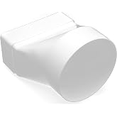 H&amp;C VENT Straight Duct Connector for Ventilation System │Duct Adapter - Round to Rectangular │Flexible PVC Pipe Grille Fan │