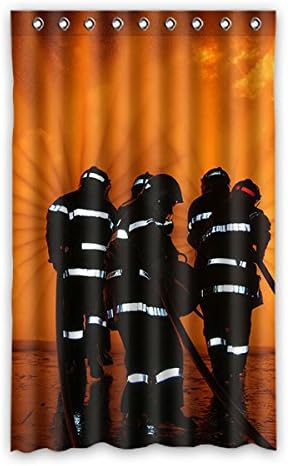Traditionally FIRE FIGHTERS 100% Polyester Fabric Window Curtain (1-Pack), polyurethane, b, 52x84(inches)