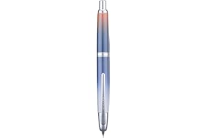 WIKULT Jinhao 10 Press Fountain Pen with Box, Gradient Dark Blue Retractable Medium Nib with Ink Converter Set (Silver Clip)