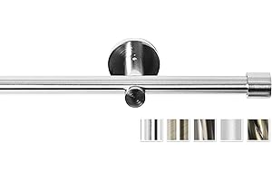 Rollmayer glänzend metall Gardinenstange Ø 16mm Rohr, Edelstahl für Ösenvorhang, Gardinen (Crux 240cm lang, Edelstahl, 1-läufig) modern Vorhangstange Ohne Ringe!