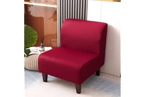 JORTUIO Copripoltrona Senza Braccioli, Elasticizzato 1 Posto Universale Senza Braccioli Copridivano,Moderna Antiscivolo Accent Chair Cover Protettiva Lavabile, con Fondo Elastico