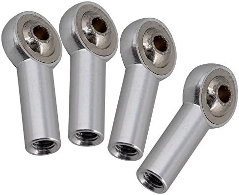 Yiguo 4pcs Aluminum 26mm Rod End M4 Metal Ball Head Buckle for RC 1:10 Model Car Silver