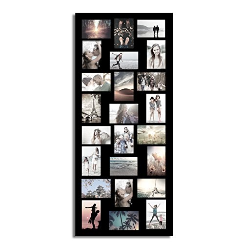 1x Bilderrahmen Fotogalerie Foto Collage Galerie Holz für 24 Bilder Schwarz 9307 - 4