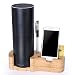 Produktbild Lautsprecherständer für Amazon Alexa Echo Gen. 1 Echo Plus iPhone [nicht für Echo Speaker Gen 2], Rukoy Bambus Schutzhülle Halterung für Amazon Alexa Echo Echo Echo Plus iPhone Samsung Smartphones